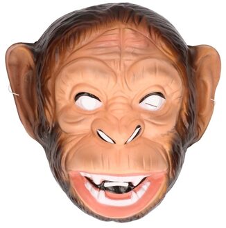 Funny Fashion Plastic apen dieren verkleed masker voor volwassenen
