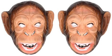 Funny Fashion Plastic apen dieren verkleed masker voor volwassenen
