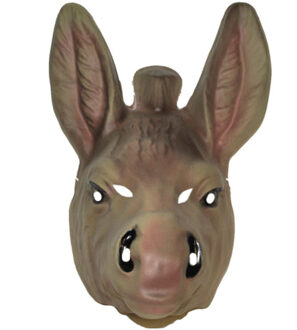 Funny Fashion Plastic carnaval/verkleed ezel dieren masker voor volwassenen