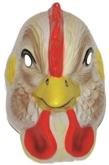 Funny Fashion Plastic kippen verkleed masker voor volwassenen