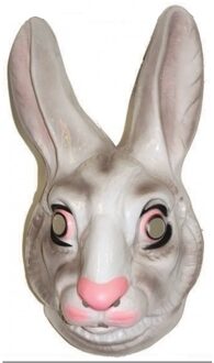 Funny Fashion Plastic konijnen masker voor volwassenen Multi