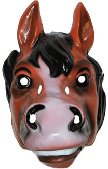 Funny Fashion Plastic paarden masker bruin