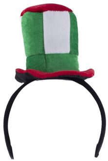 Funny Fashion Pluche diadeem met groen/rood/wit feest hoedje - Verkleed accessoires Italiaanse hoed haarband