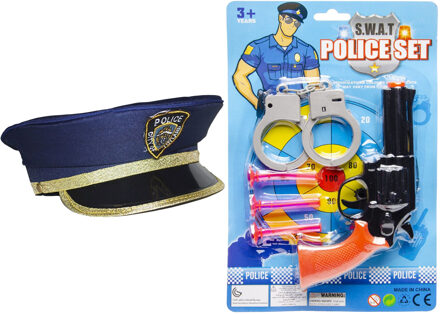 Funny Fashion Politie speelgoed set 5-delig inclusief pet voor kinderen