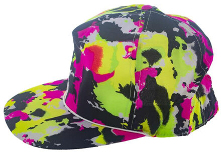 Funny Fashion Rapper/gangster verkleed pet graffiti - neon - one size