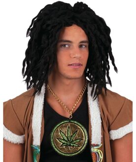 Funny Fashion Rasta verkleed pruik Jamaica - zwart - dreadlocks - lang haar