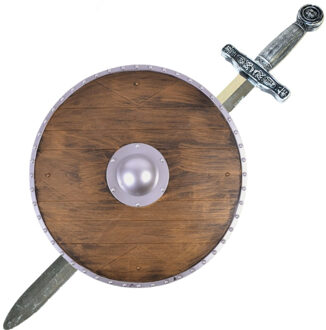 Funny Fashion Ridder/krijger verkleed set wapens zwaard 65 cm/Schild 45 cm voor volwassenen/kids