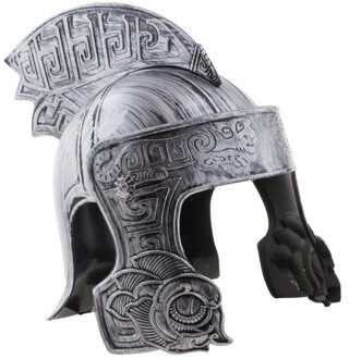 Funny Fashion Ridder of Romeinse strijder verkleed helm - zilver - voor volwassenen - kunststof