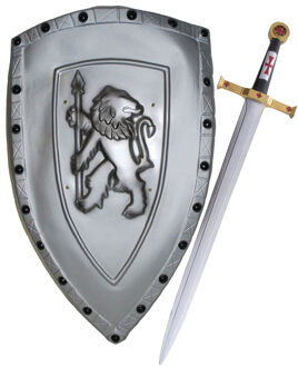 Funny Fashion Ridders verkleed wapens set - schild met zwaard van 62 cm - volwassenen