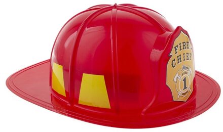 Funny Fashion Rode brandweerhelm voor volwassenen - Verkleedhoofddeksels Rood