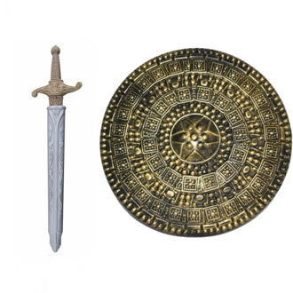 Funny Fashion Romeinse ridder/Gladiator krijger - verkleed wapens - zwaard 60 cm - Schild 45 cm - voor volwassenen