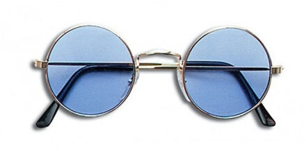 Funny Fashion Ronde John Lennon stijl verkleed bril - blauw - Sixties/hippie - Verkleedbrillen