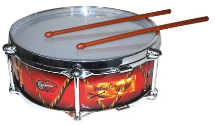 Funny Fashion Rood drumstel met drumstokjes - D32 cm - kunststof - verkleed speelgoed