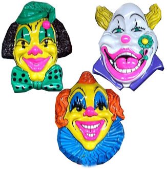 Funny Fashion Set van 3x stuks Carnaval Clown thema wanddecoraties - 60 x 60 cm per stuk