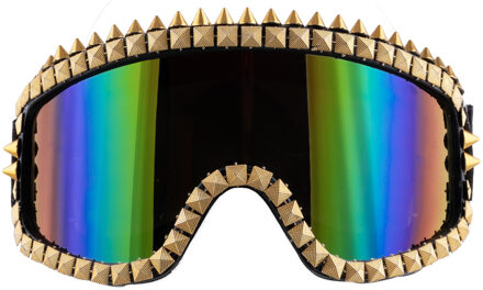 Funny Fashion Ski Bril - 18 x 11 x 7 cm - metallic - studs