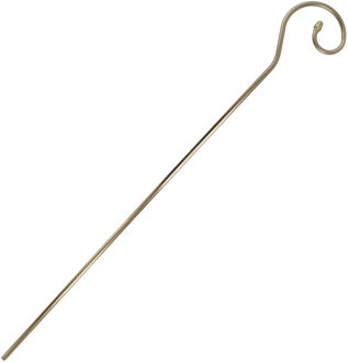 Funny Fashion Staf van Sinterklaas - matgoud - metaal - 200 cm - 5-delig - Sinterklaas kostuum accessoires Goudkleurig