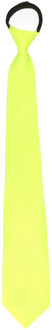 Funny Fashion Stropdas - neon geel - polyester - 45 cm - Verkleedstropdassen