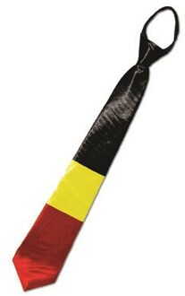 Funny Fashion Stropdas vlag Belgie supporters voor volwassenen Multi