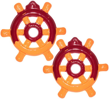 Funny Fashion stuurwiel feest decoratie - 2x stuks - kunststof - 52 cm - wanddecoratie - marine/mari