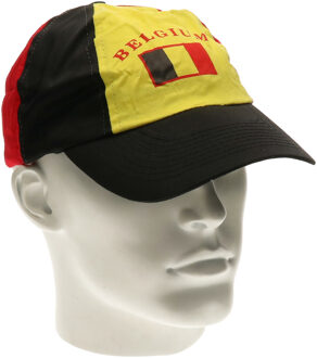 Funny Fashion Supporters Belgie hoedje - Baseballcap hoedje met Belgische vlag - volwassenen Multi