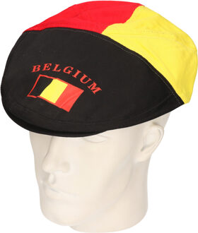 Funny Fashion Supporters Belgie hoedje - Flat cap hoedje met Belgische vlag - volwassenen Multi