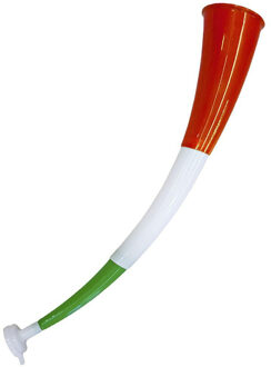 Funny Fashion Supporters blaastoeter Italiaanse vlag kleuren - rood/wit/groen - kunststof - 56 cm