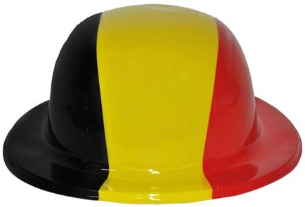 Funny Fashion Supporters bolhoed vlag Belgie plastic - Verkleedhoofddeksels Multikleur