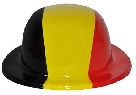 Funny Fashion Supporters bolhoed vlag Belgie plastic - Verkleedhoofddeksels Multikleur