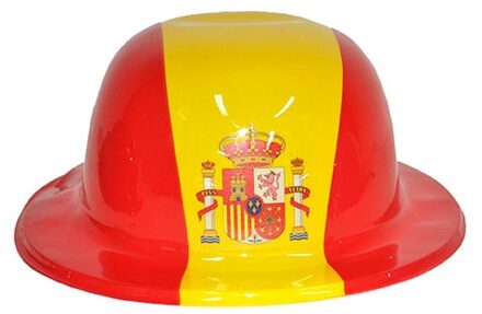 Funny Fashion Supporters bolhoed vlag Spanje - plastic - Landen vlaggen verkleed feestartikelen Multi