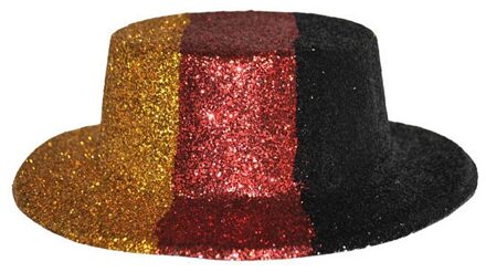 Funny Fashion Supporters Duitsland glitter hoed plastic - Verkleedhoofddeksels Multikleur