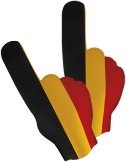 Funny Fashion Supporters feestartikelen - 2x - foam hand - vlag Belgie - 50 cm