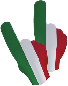 Funny Fashion Supporters feestartikelen - 2x - foam hand - vlag Italie - 50 cm