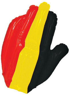 Funny Fashion Supporters feestartikelen - opblaasbare hand - vlag Belgie - 38 cm - Opblaasfiguren Multikleur