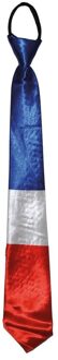 Funny Fashion Supporters Stropdas in kleuren van vlag Frankrijk - polyester - Franse vlaggen