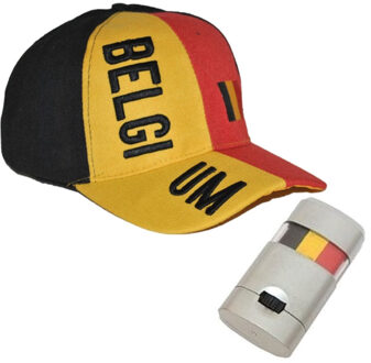 Funny Fashion Supporters verkleed set Belgie pet rood met schminkstift