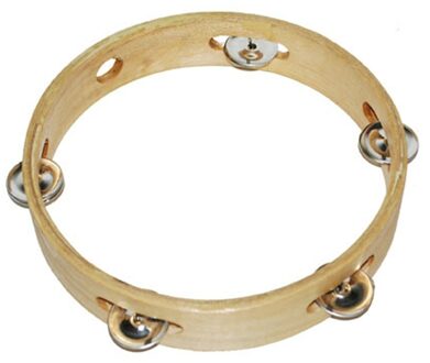 Funny Fashion Tamboerijn - hout - 20 cm - muziek instrumenten - voor kinderen/volwassenen Multi