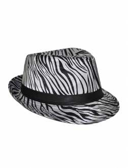 Funny Fashion Trilby hoedje met zebra print