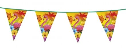 Funny Fashion Tropische flamingo vlaggenlijnen Multi