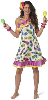 Funny Fashion Tropische Zomer Jurk Met Ananas Print - Maat 36/38