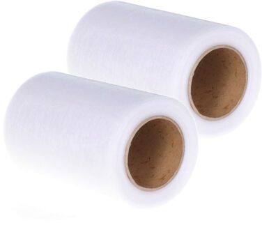 Funny Fashion Tule stof op rol - 2x - glanzend wit - 10cm x 20meter - Organza/mesh decoratie stoffen