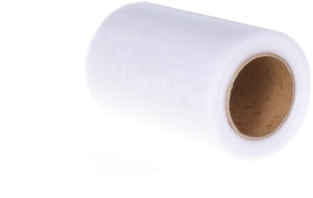 Funny Fashion Tule stof op rol - glanzend wit - 10cm x 20meter - Organza/mesh decoratie stoffen