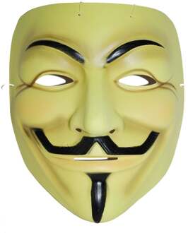 Funny Fashion V for Vendetta Feestmasker - gezichtmasker - met elastiek - voor volwassenen