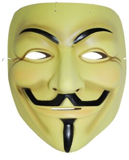 Funny Fashion V for Vendetta Feestmasker - gezichtmasker - met elastiek - voor volwassenen