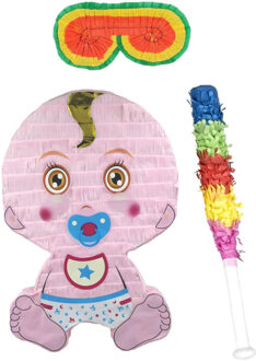 Funny Fashion Verjaardag Pinata Babyshower van 42 x 28 cm - set met stok en masker