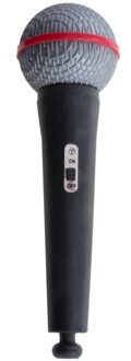 Funny Fashion Verkleed accessoires nep/namaak microfoon - 19 cm - zwart - kunststof - Popster - Presentator Multi