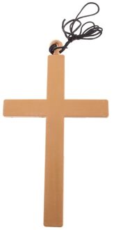 Funny Fashion Verkleed artikel sieraden - nonnen / priester / monniken / dominee - ketting met groot kruis Multi