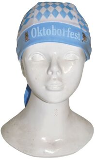 Funny Fashion Verkleed Beieren bandana/hoofddoek - Oktoberfest - blauw/wit - volwassenen