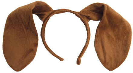 Funny Fashion Verkleed diadeem honden oren/oortjes - kinderen/volwassenen - Carnaval Bruin