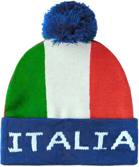 Funny Fashion Verkleed muts - Supporters Italie - voor volwassenen - in vlag kleuren - polyester - Verkleedhoofddeksels Multikleur