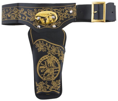 Funny Fashion Verkleed speelgoed cowboys holster - voor een revolver/pistool - voor kinderen Zwart